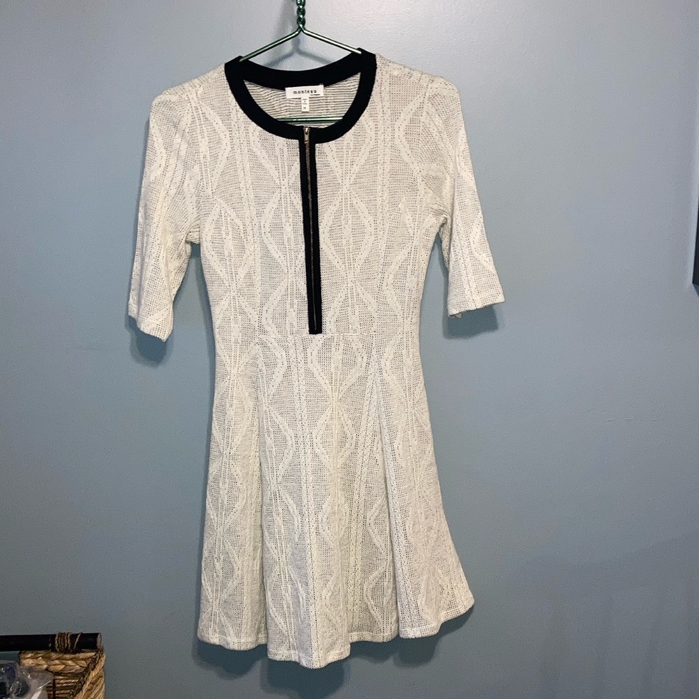 3/4 Sleeve Half-zip Dress